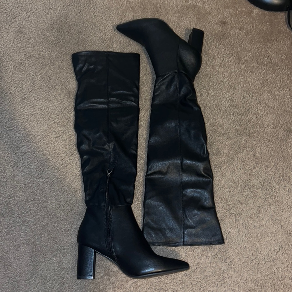 NWT Faux Leather Over the Knee Boots
